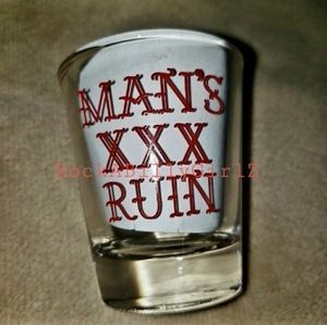 Sourpuss Red Man's XXX Ruin Tattoo Flash 1 of 3 Limited Edition 2oz Shot Glasses